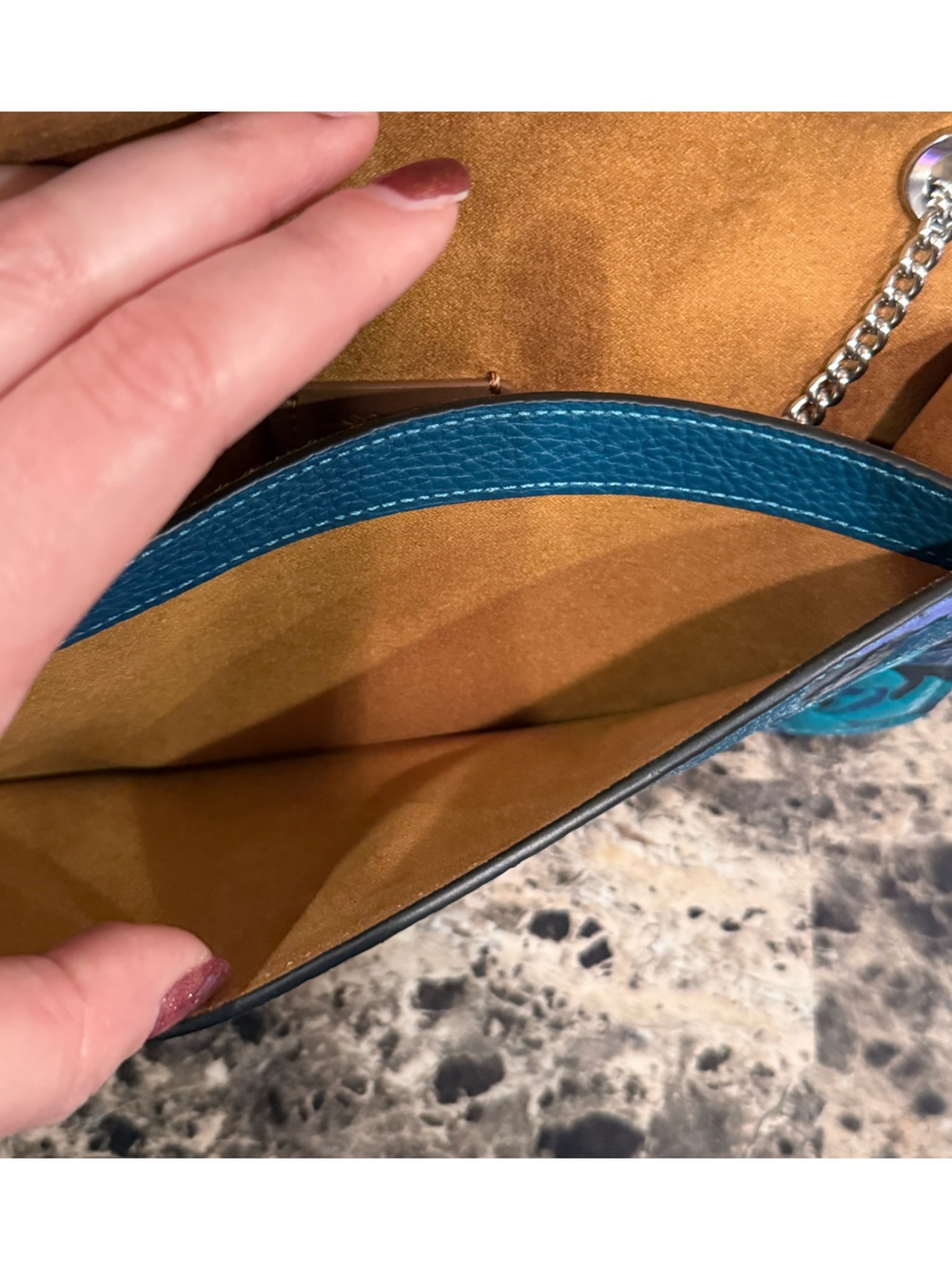 ❌SOLD❌Coach Morgan Crossbody with Jumbo Floral Print Deep Turquoise - Picture 11 of 14